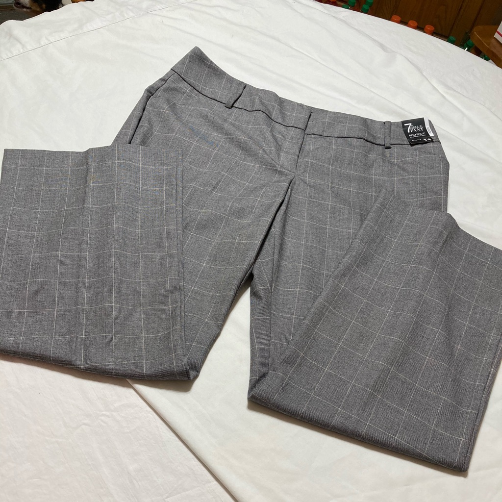 Seven7 Gray Plaid Dress Pants For Women